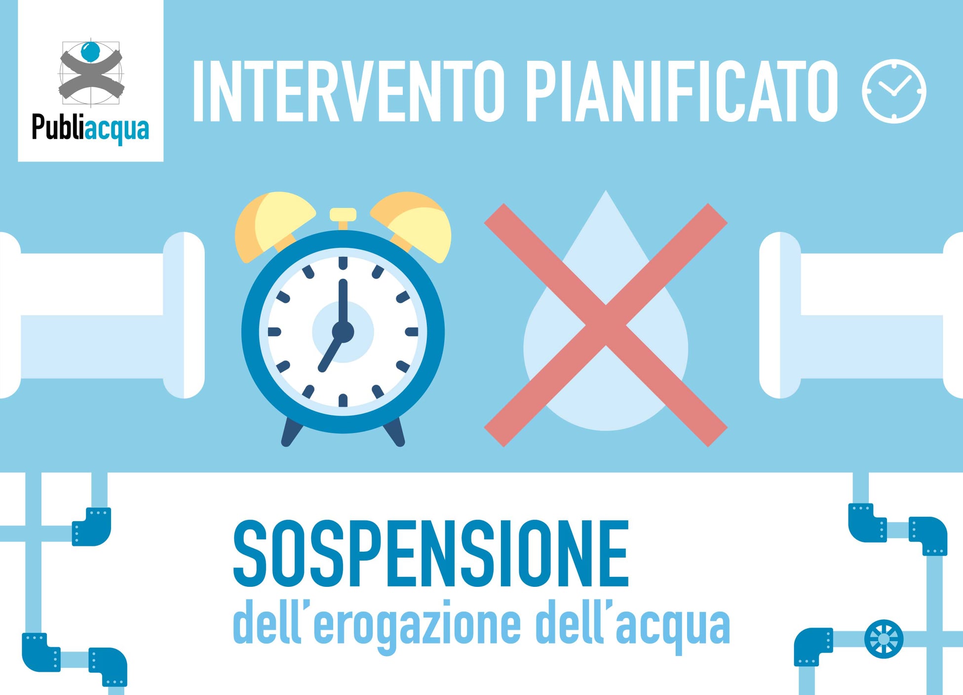 Sospensione erogazione idrica per intervento pianificato