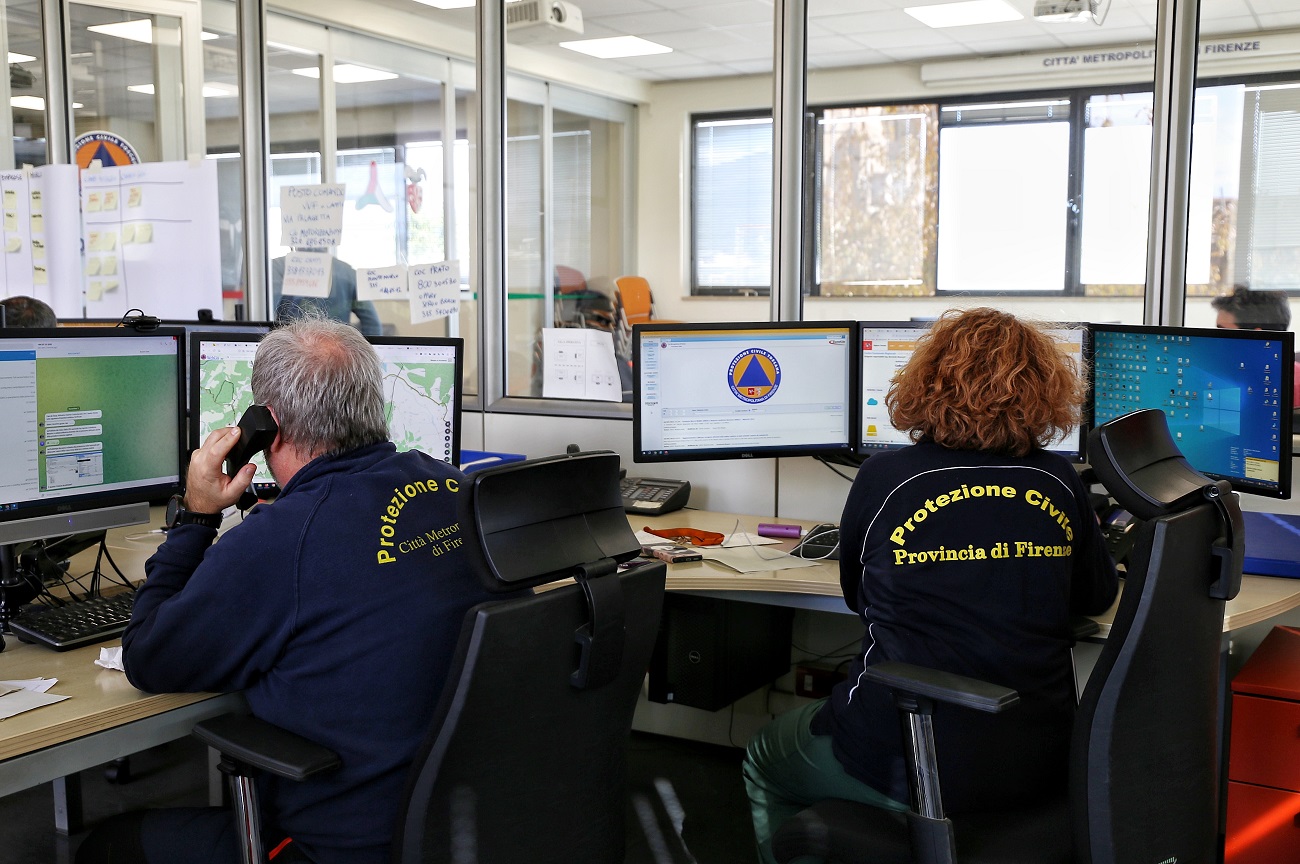 Sala Protezione Civile della Citt Metropolitana (foto Antonello Serino - Met Ufficio Stampa)