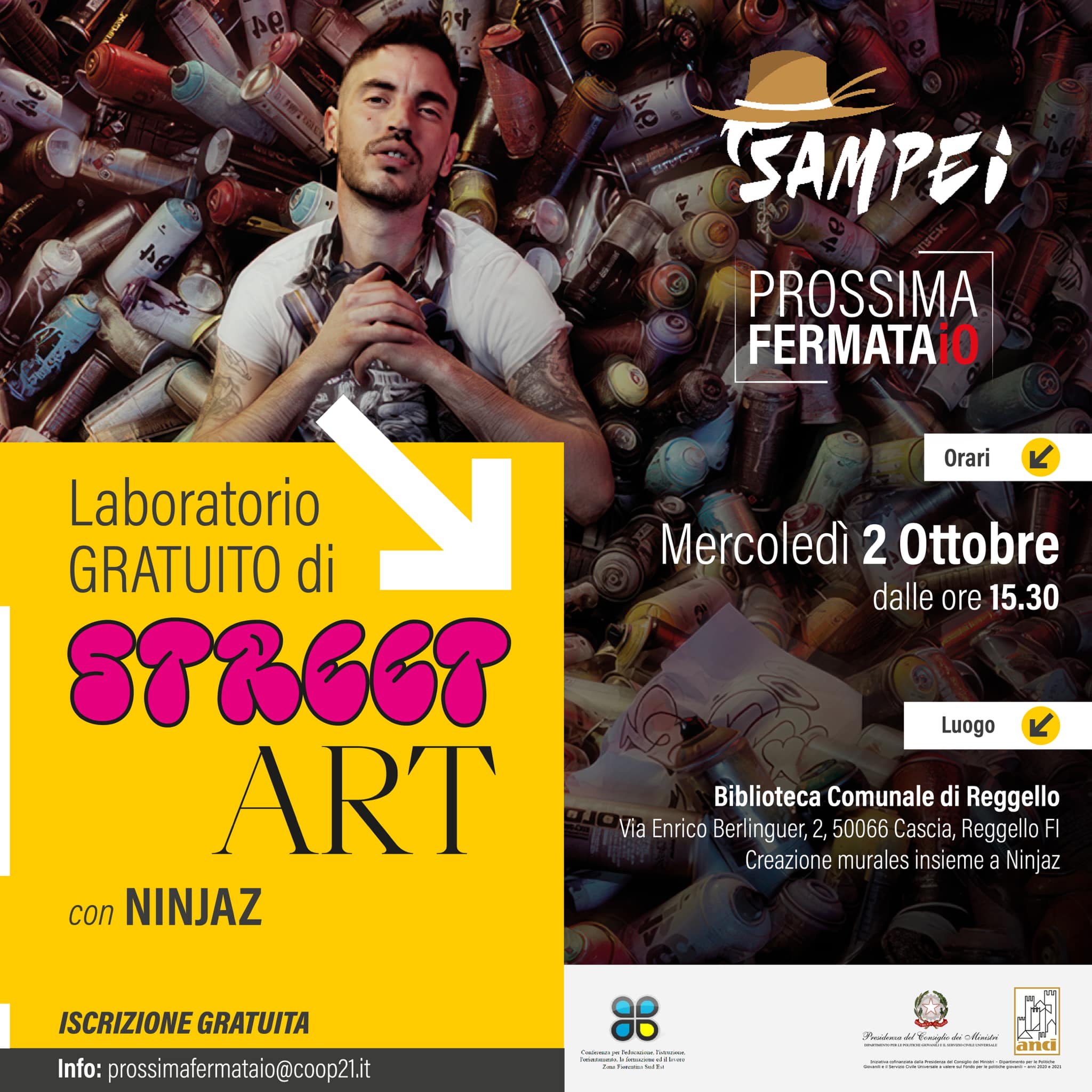 Laboratorio artistico street art a Reggello con Ninjaz