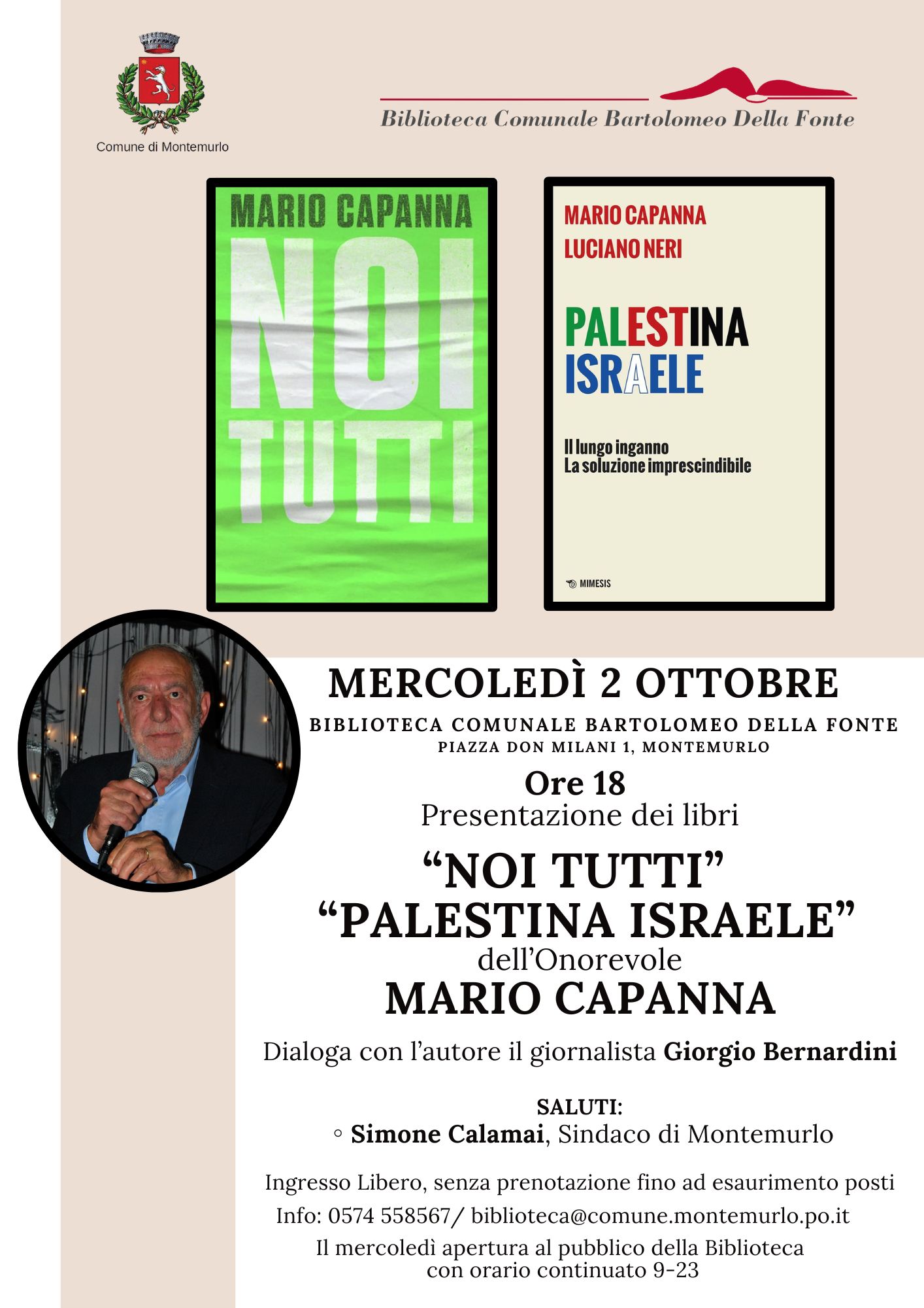 Mario Capanna, 'Noi tutti. Palestina Israele"