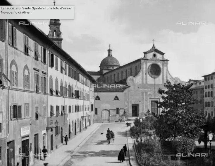 Facciata di Santo Spirito inizi Novecento (Foto Alinari - fonte Comunità Agostiniana di Firenze Basilica di Santo Spirito)