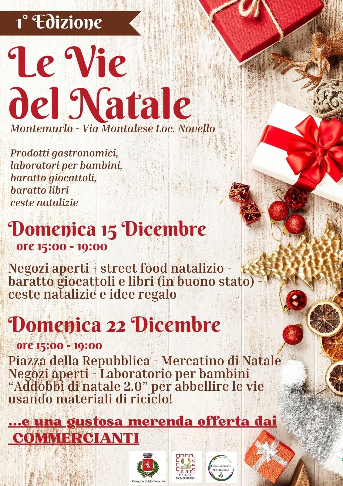 Locandina eventi le vie di Natale