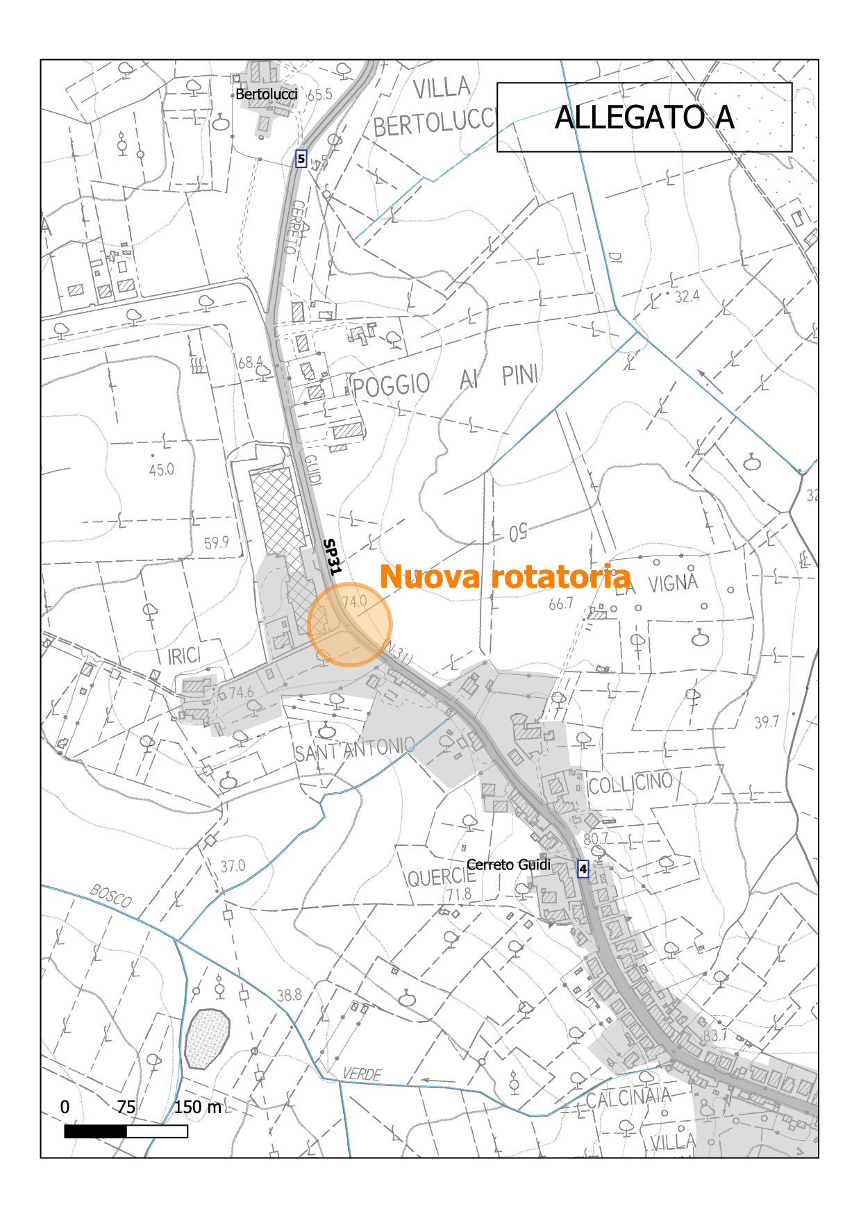 Planimetria del progetto della rotonda sulla Sp 31