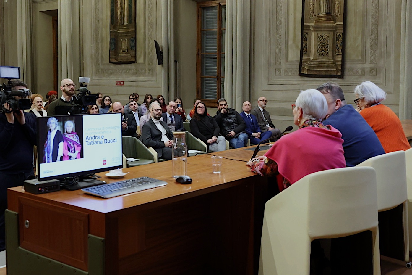 Andra e Tatiana Bucci all’Università di Firenze (foto Antonello Serino - Met Ufficio Stampa)