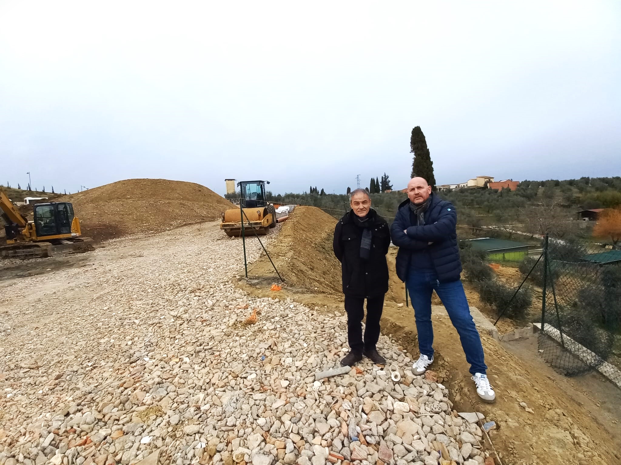 lavori Bustecca, sindaco David Baroncelli e assessore lavori pubblici Roberto Fontani 