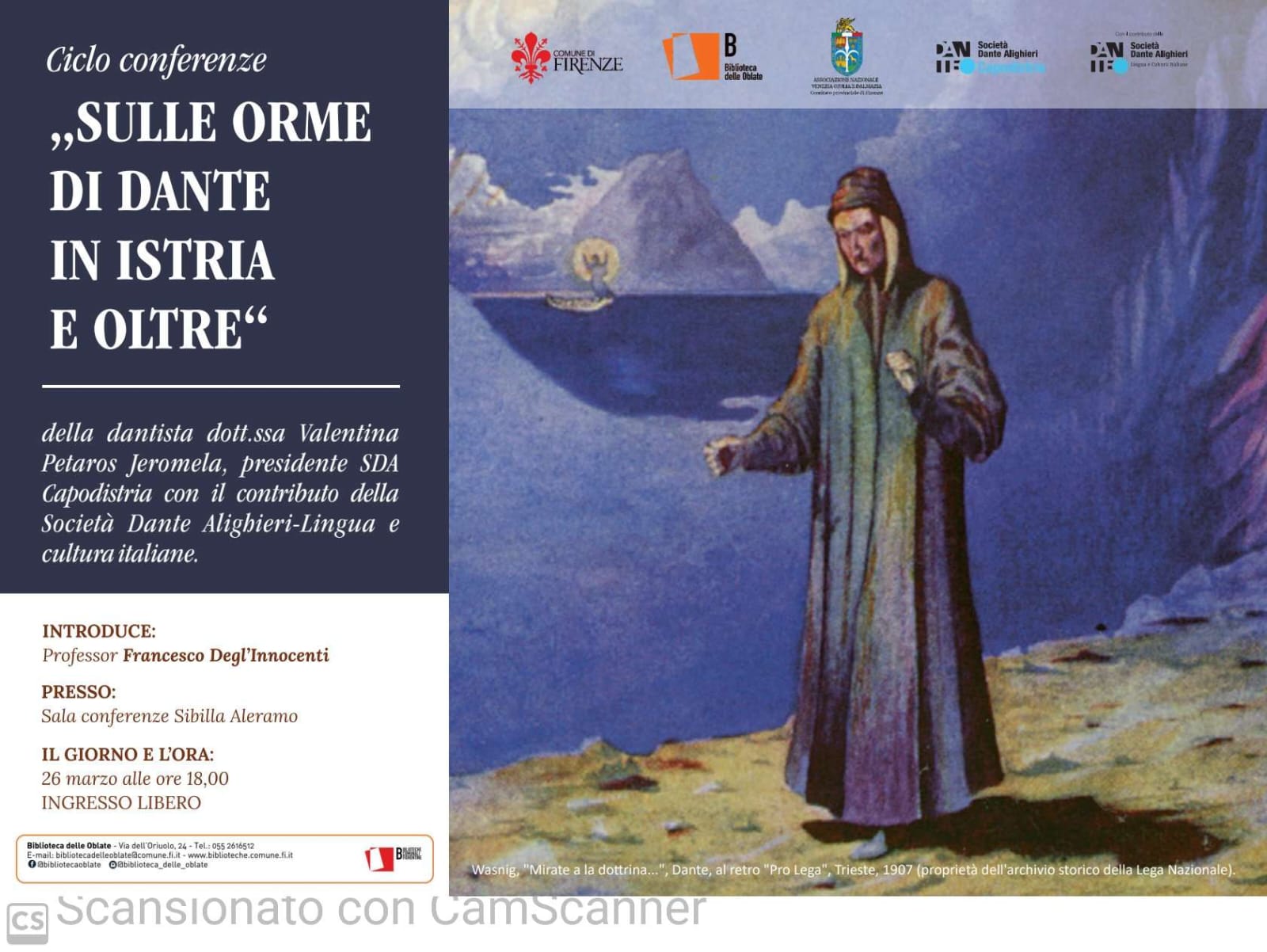 Biblioteca delle Oblate. Sulle orme di Dante in Istria e oltre. 25 anni di studi danteschi di Valentina Petaros Jeromela