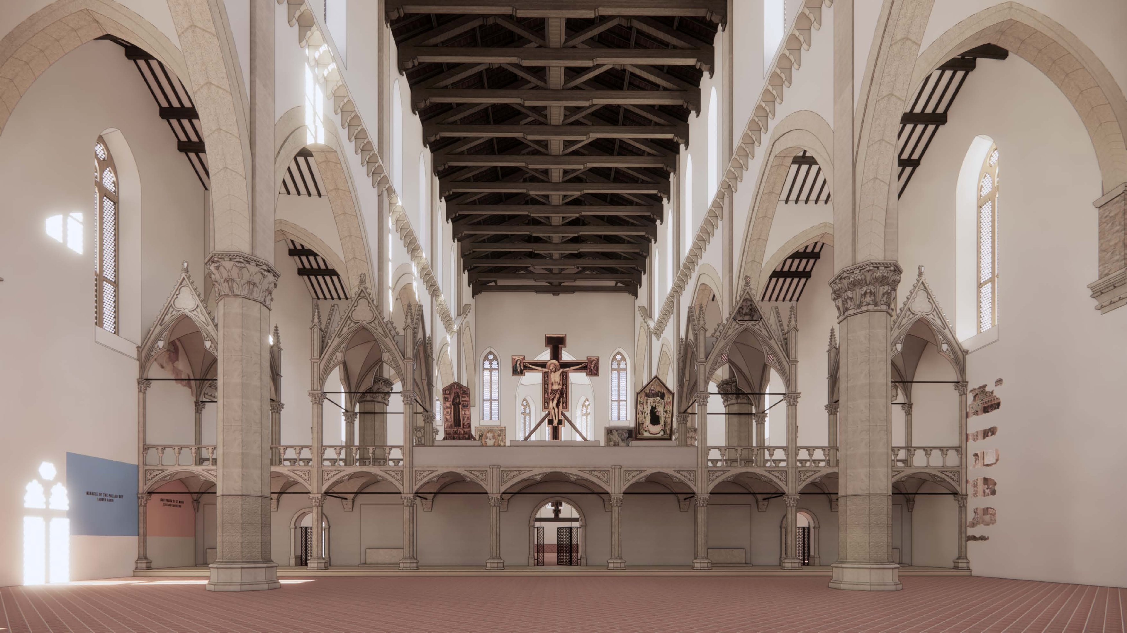 Ricostruzione virtuale del tramezzo perduto (Fonte immagine Opera di Santa Croce)