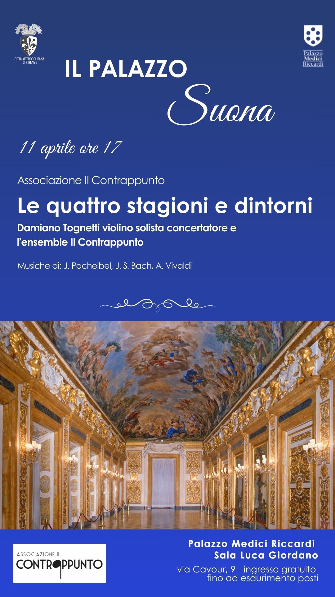 Locandina Il Palazzo Suona, alla scoperta de Le Quattro stagioni e dintorni" con Il Contrappunto