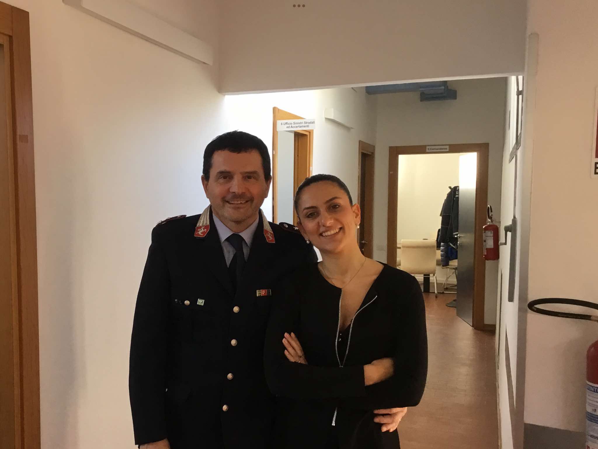 Comandante Caciolli e assessora Chiavetta
