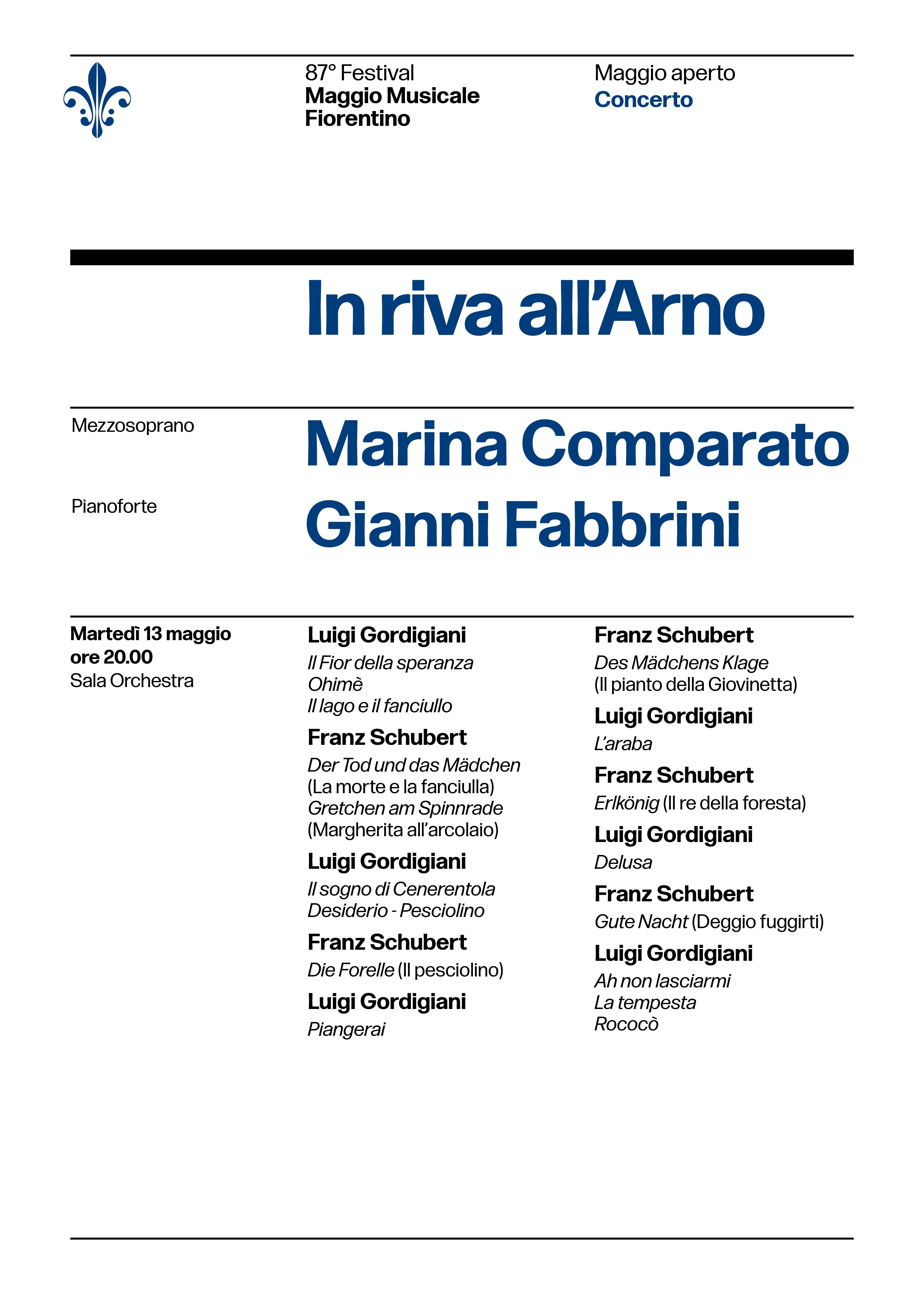 Locandina Concerto In Riva all'Arno Maggio 