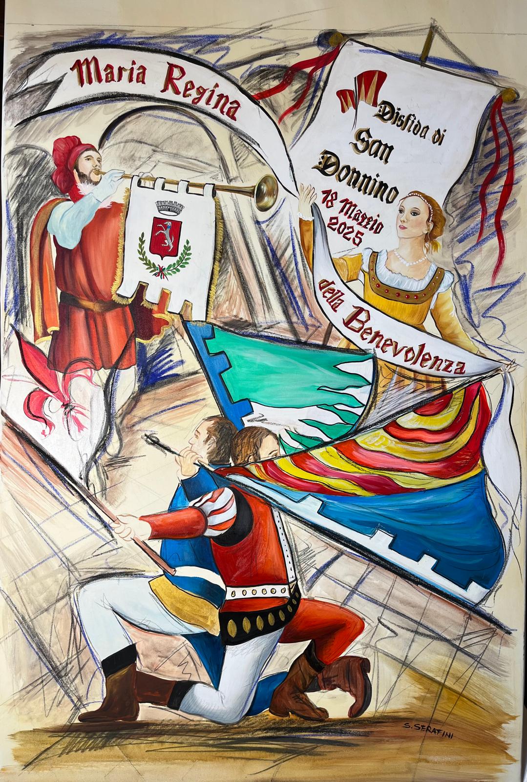 Drappo disegnato dall'artista Silvia Serafini