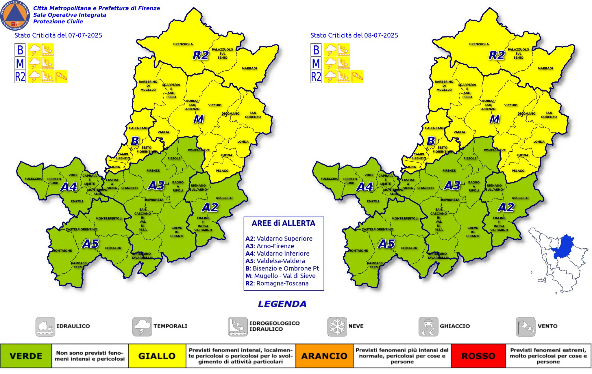 Allerta Protezione Civile Città Metropolitana