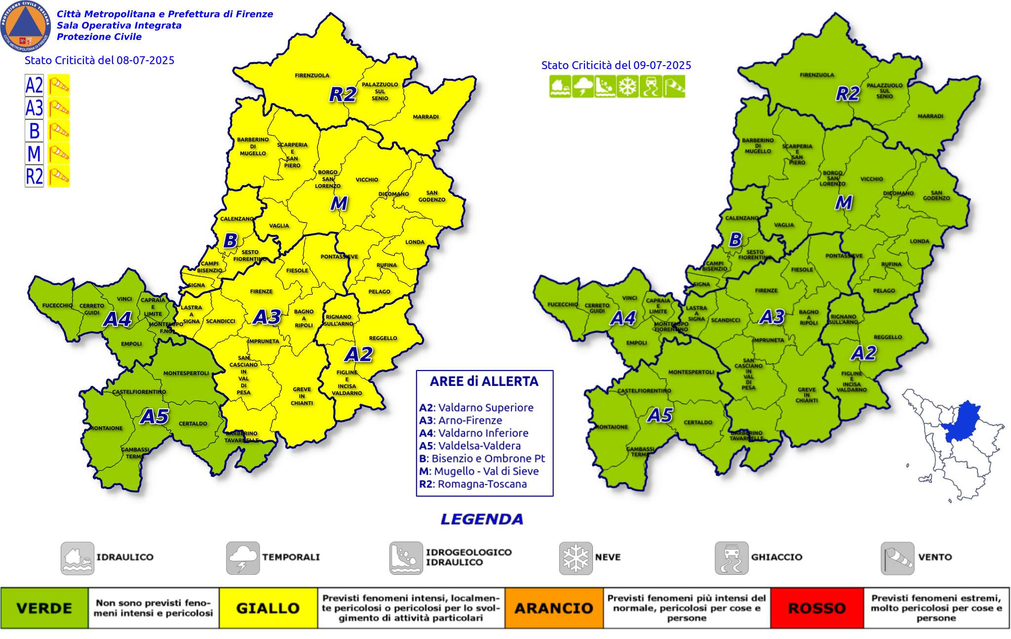 Allerta Protezione Civile Città Metropolitana