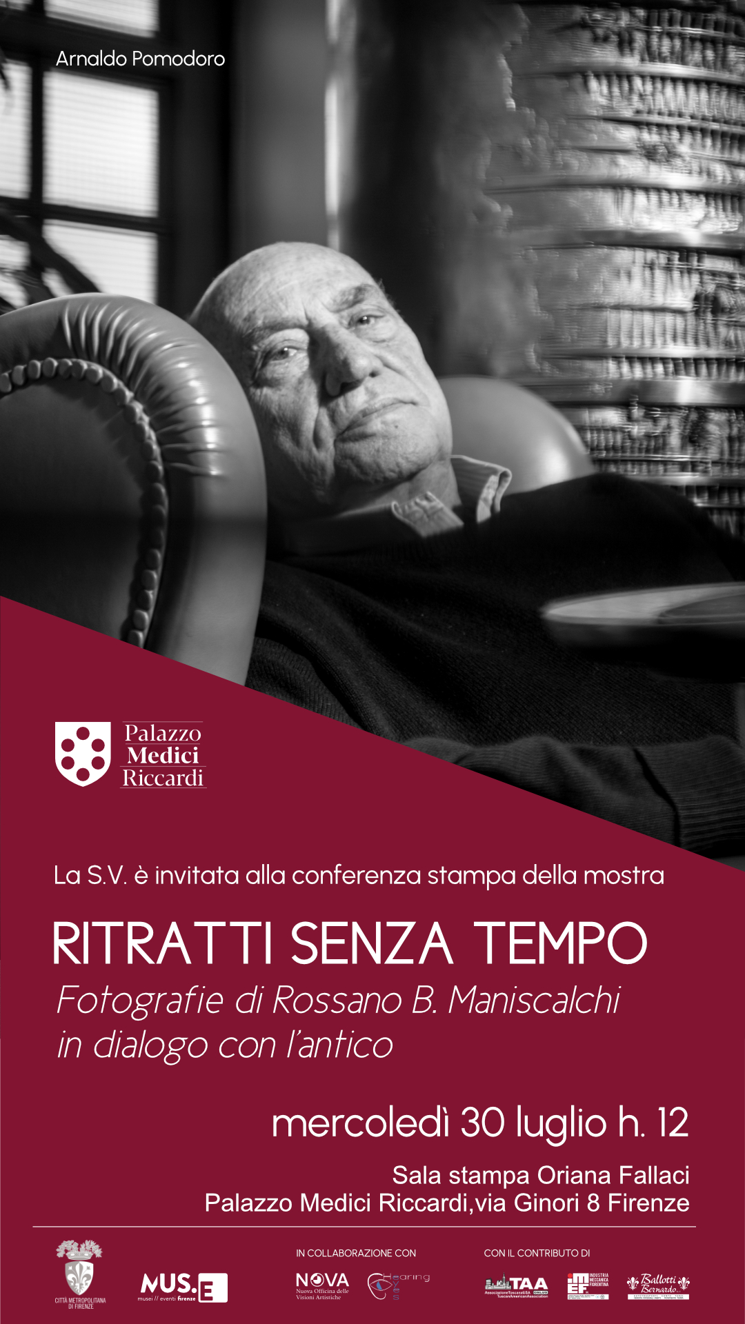 Invito Conferenza Stampa Ritratti senza tempo. Fotografie di Rossano B. Maniscalchi in dialogo con l'antico