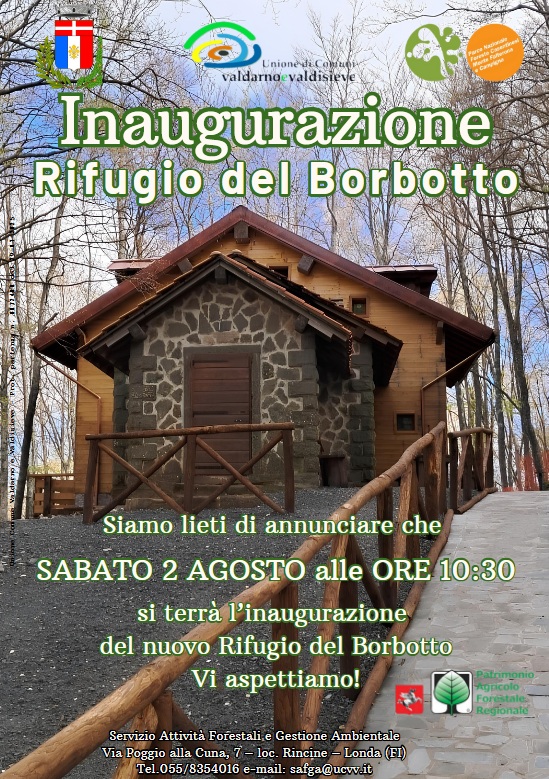 Il volantino dell'inaugurazione del rifugio del Borbotto