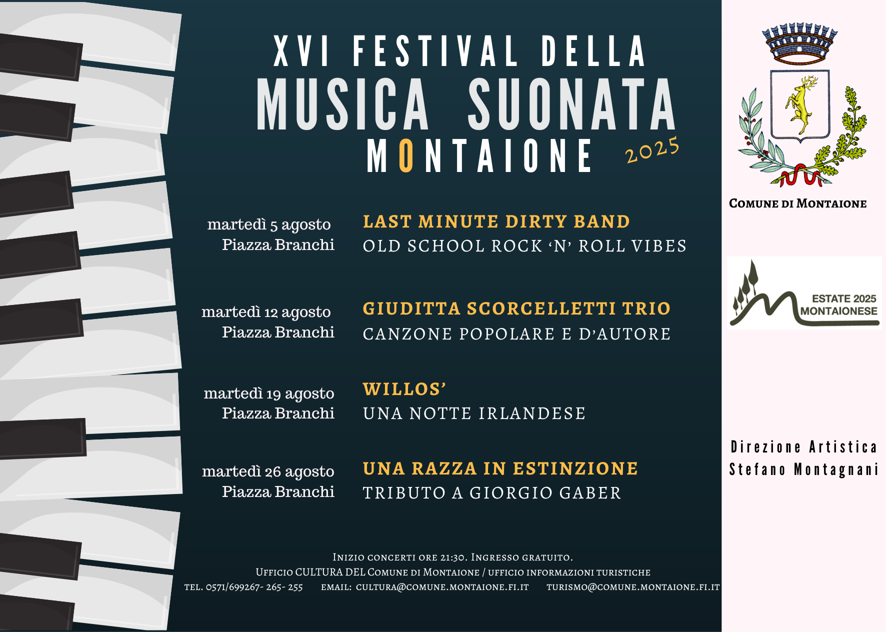 Terzo appuntamento del XVI Festival della Musica Suonata di Montaione