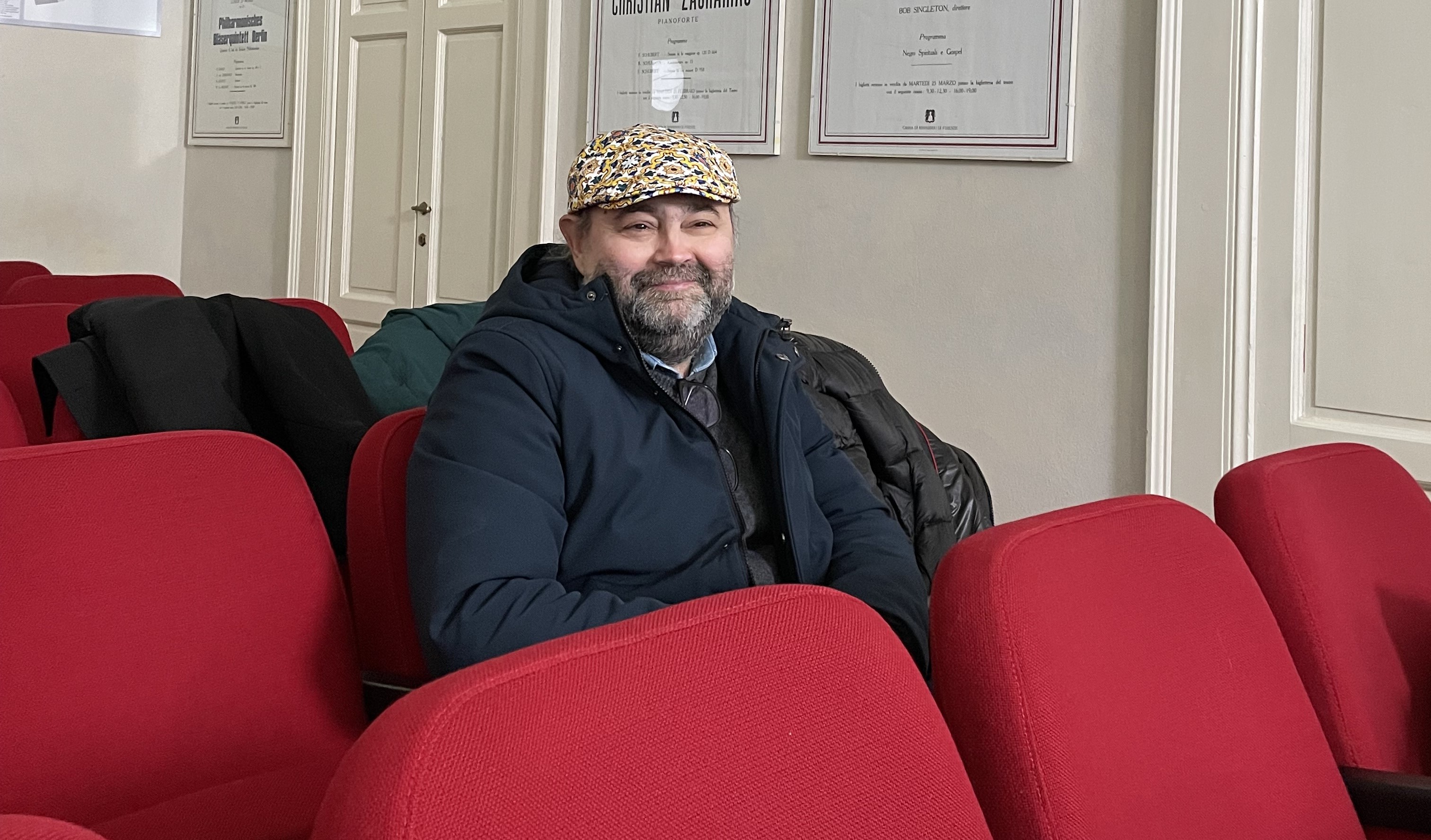 Piero Torricelli durante le riprese del progetto FIV AR experience (Fonte foto Comune di Figline e Incisa Valdarno)