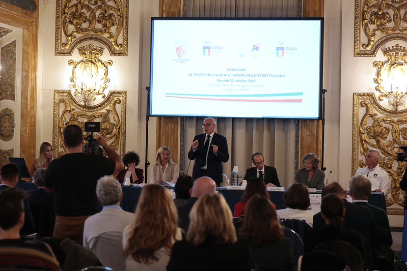 Nicola Armentano, Consigliere con Delega allo Sport della Città Metropolitana, durante l'incontro (foto Antonello Serino - Met Ufficio Stampa)