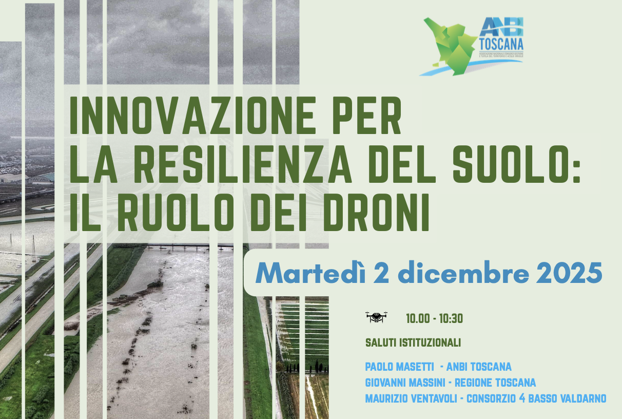 Emergenza climatica e ruolo dei droni: se ne parla durante un convegno organizzato da Anbi Toscana