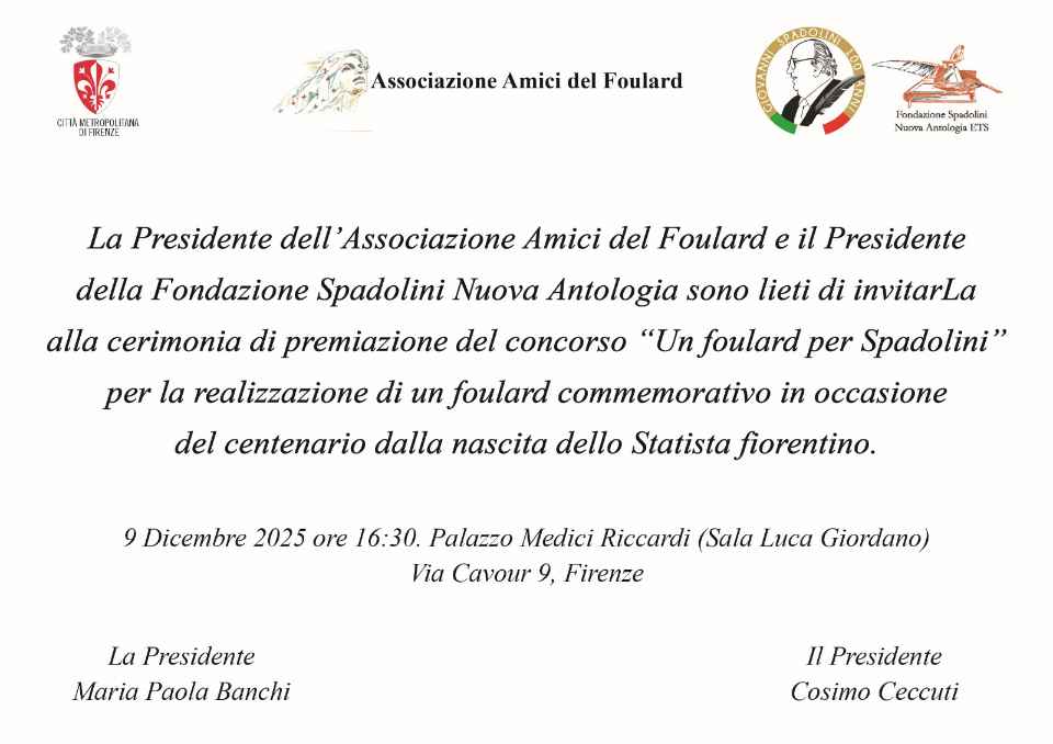 Locandina Un Foulard per Spadolini - Evento a Palazzo Medici Riccardi 