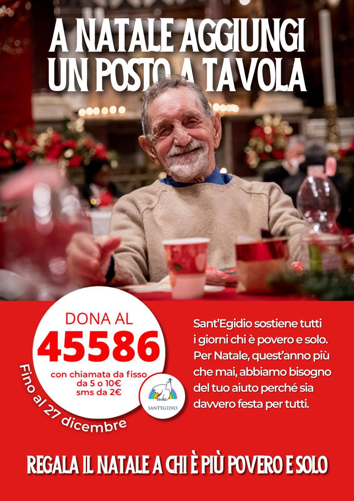 Sms solidale per i pranzi di Natale di Sant'Egidio