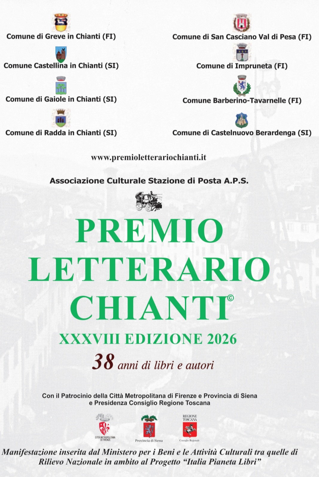 Il bando della XXXVIII edizione del Premio Letterario Chianti