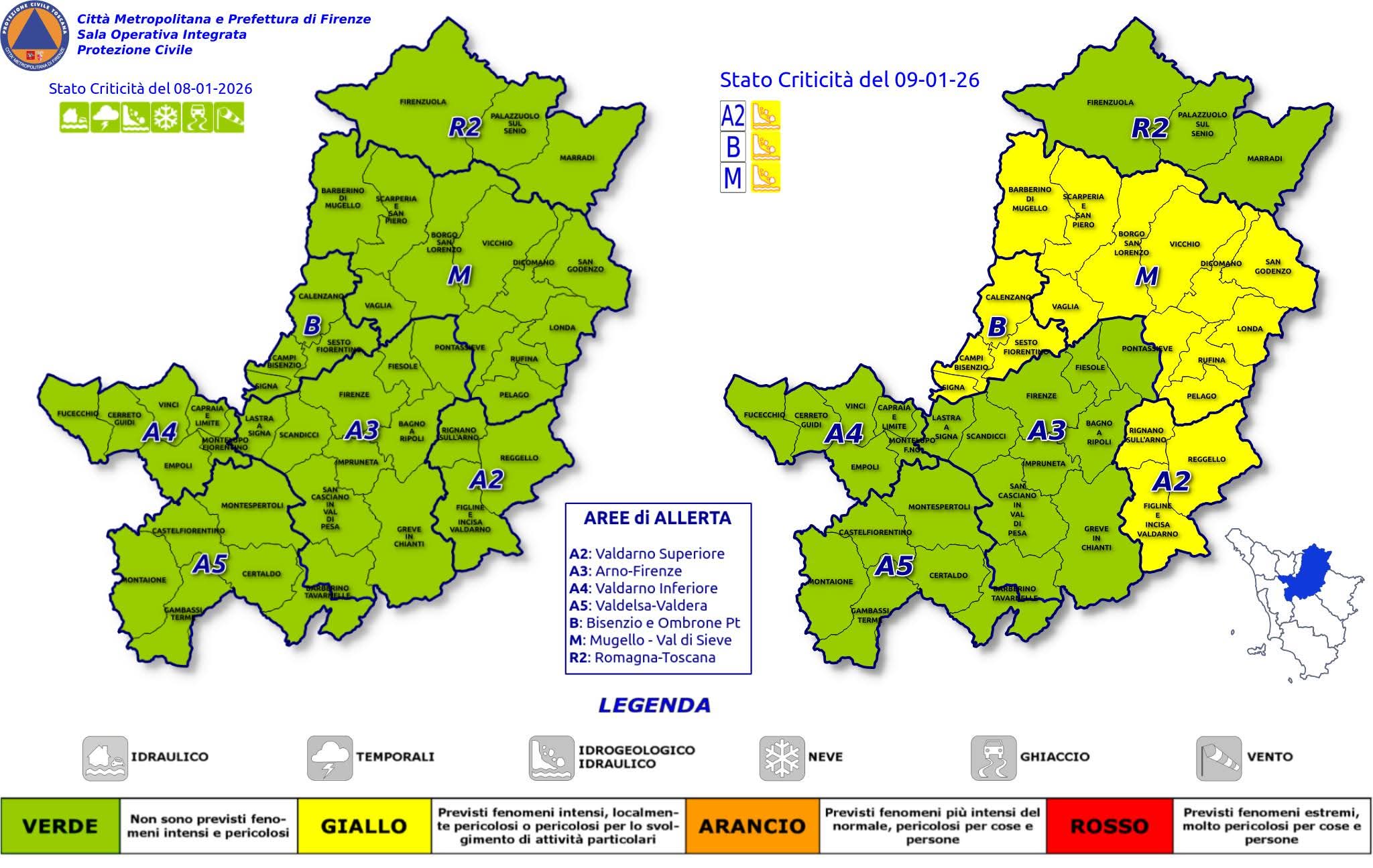 Mappa allerta Gialla 