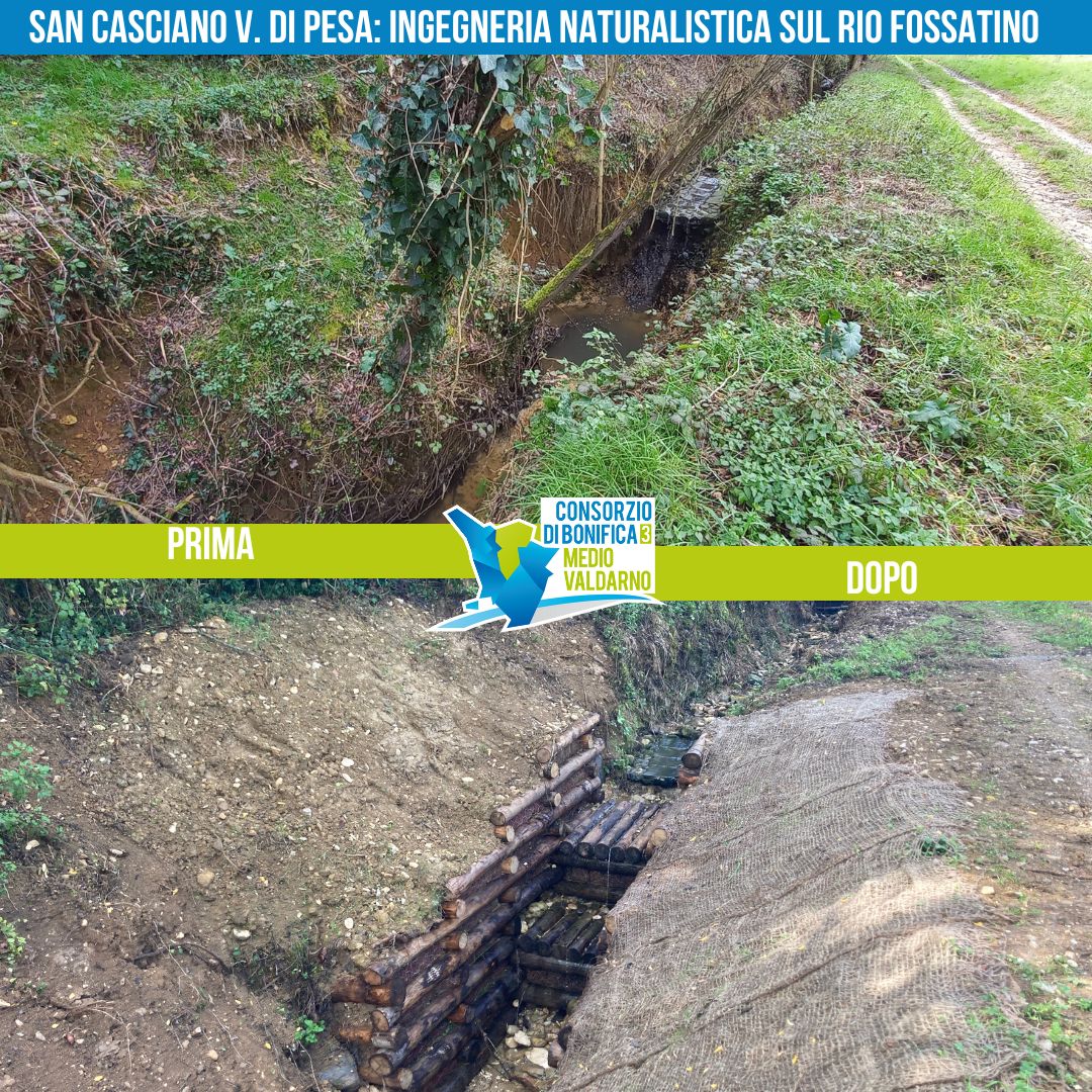 Stabilizzazione del Rio Fossatino (Fonte foto Consorzio di Bonifica Medio Valdarno)