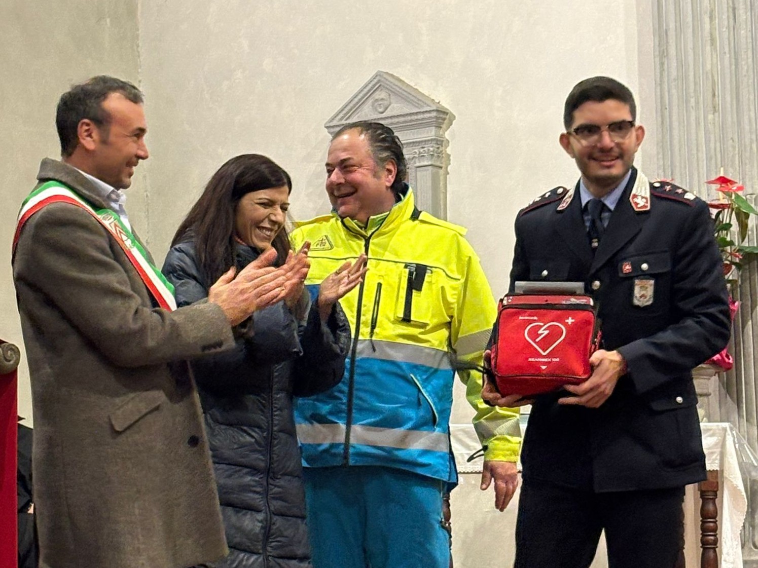 Un momento della donazione