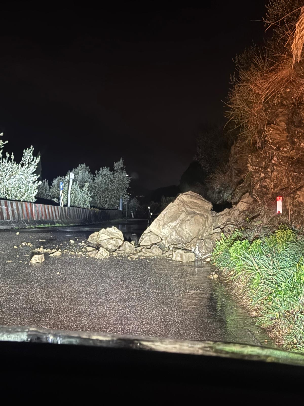 La frana sulla Sp 86