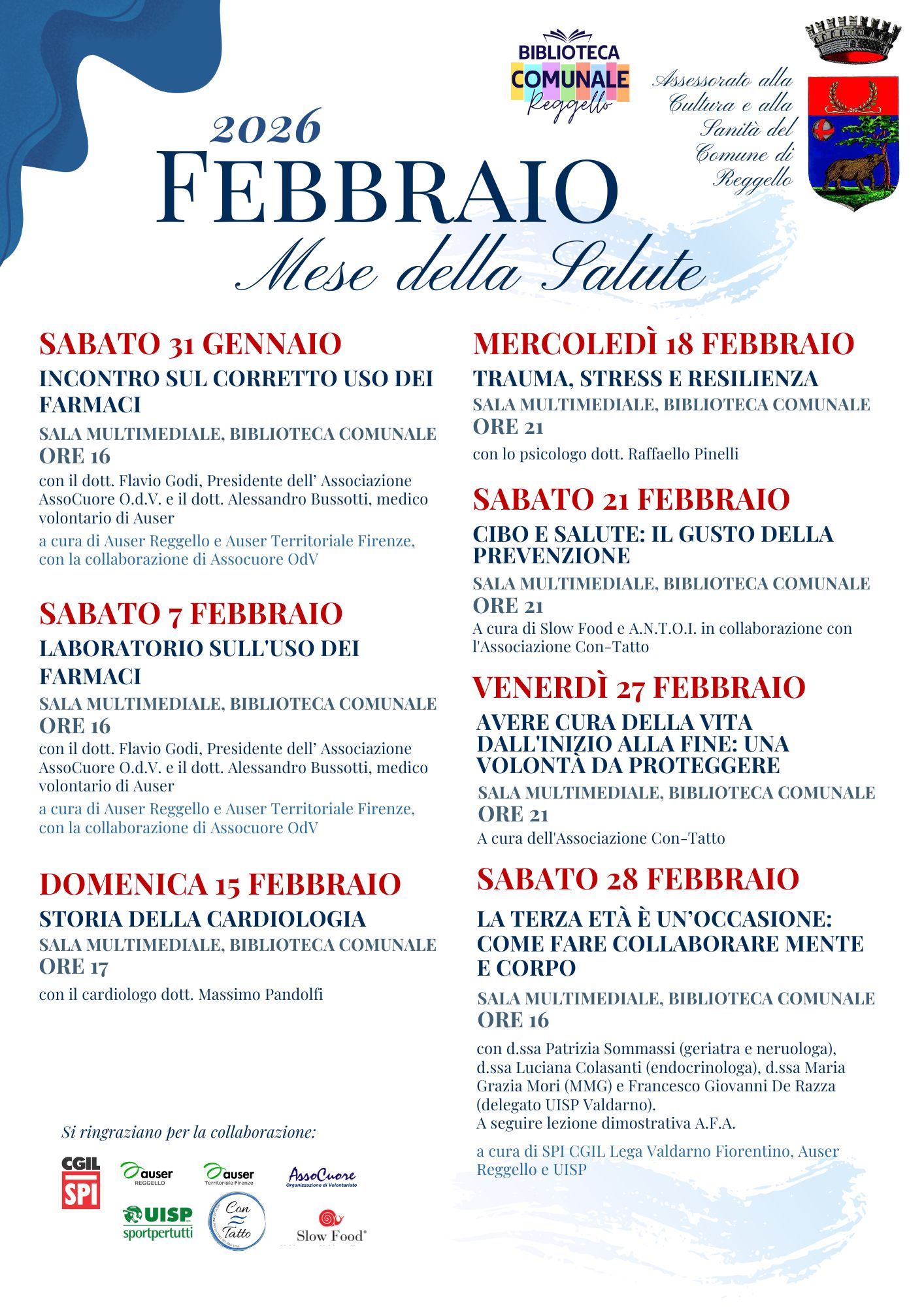 Febbraio, mese della salute - iniziative a Reggello