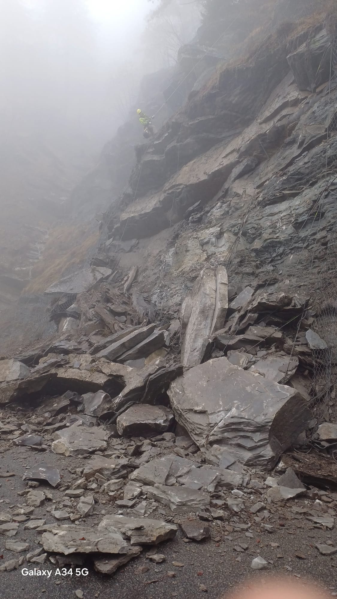 La parete rocciosa interessata al crollo