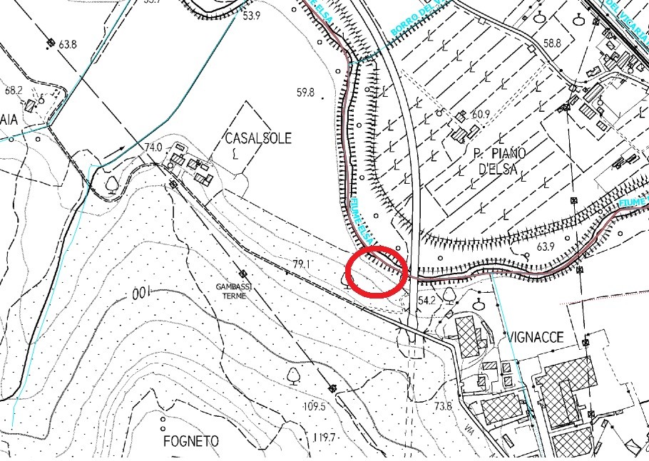 La localizzazione dell'Intervento (Fonte immagine Consorzio di Bonifica Medio Valdarno)