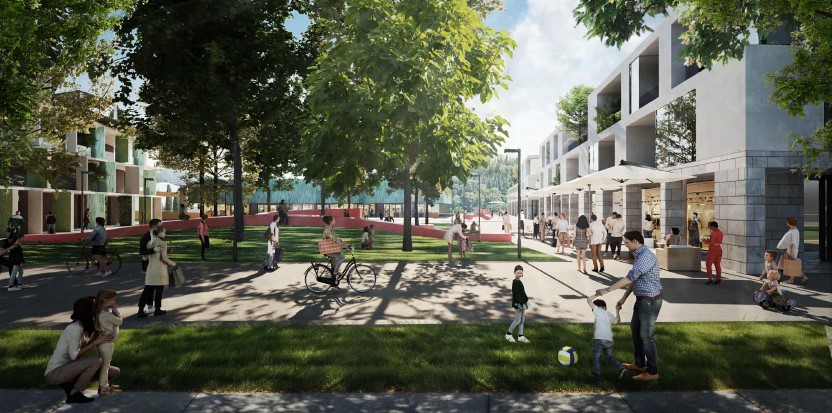 Rendering della piazza (Fonte immagine Comune di Calenzano)