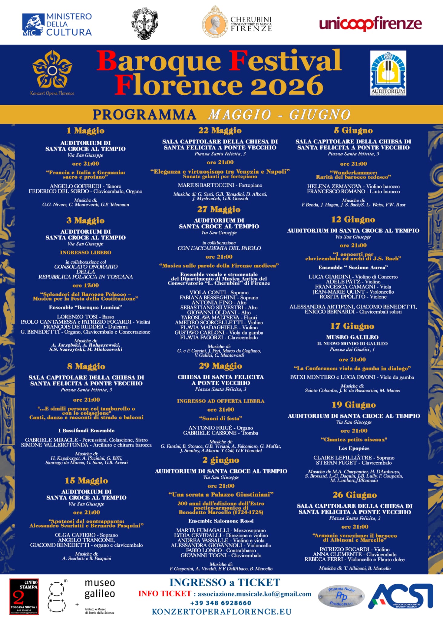 Baroque Festival Florence 2026 XI edizione