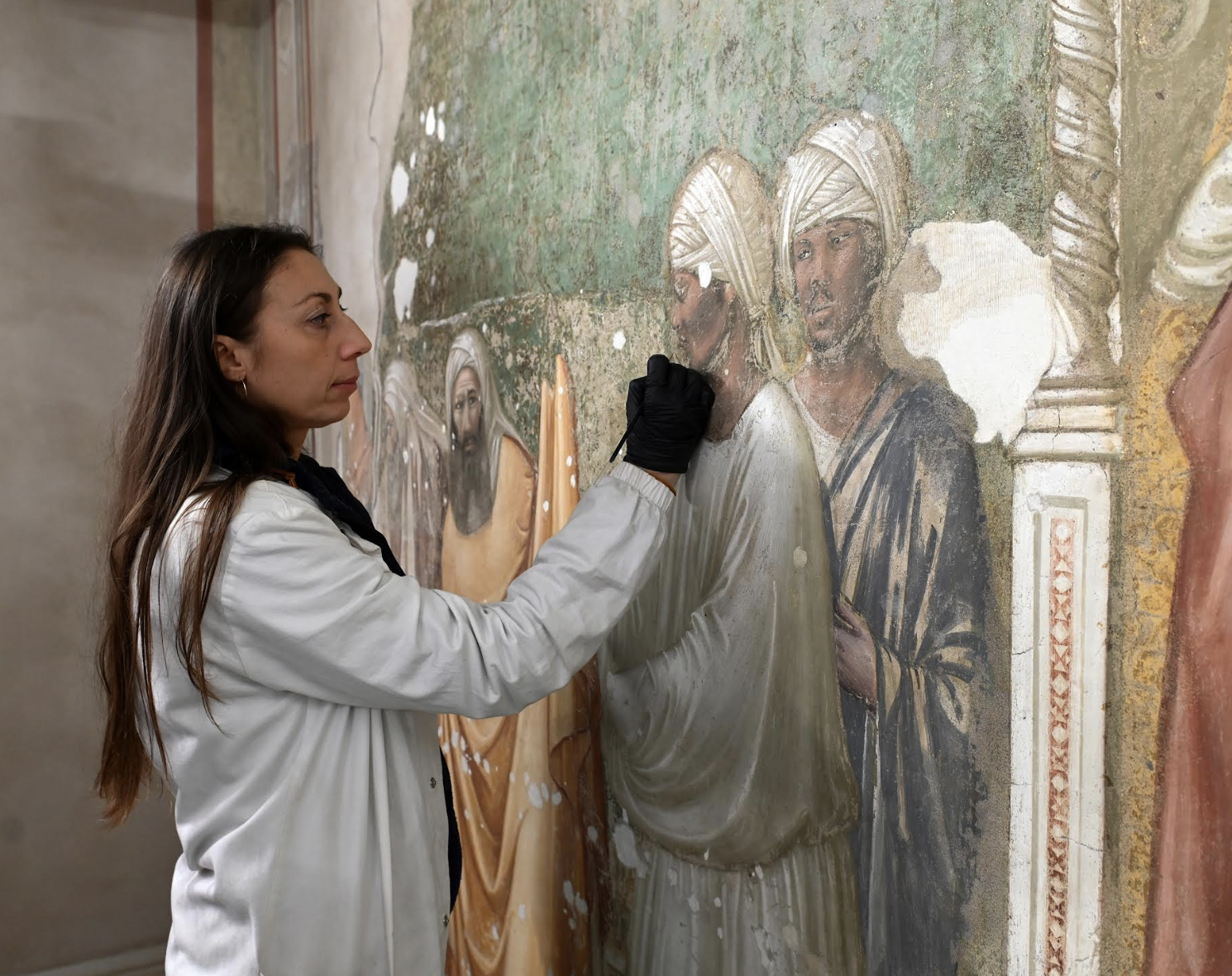 Cantiere di restauro delle Storie di San Francesco di Giotto (Foto da comunicato stampa)