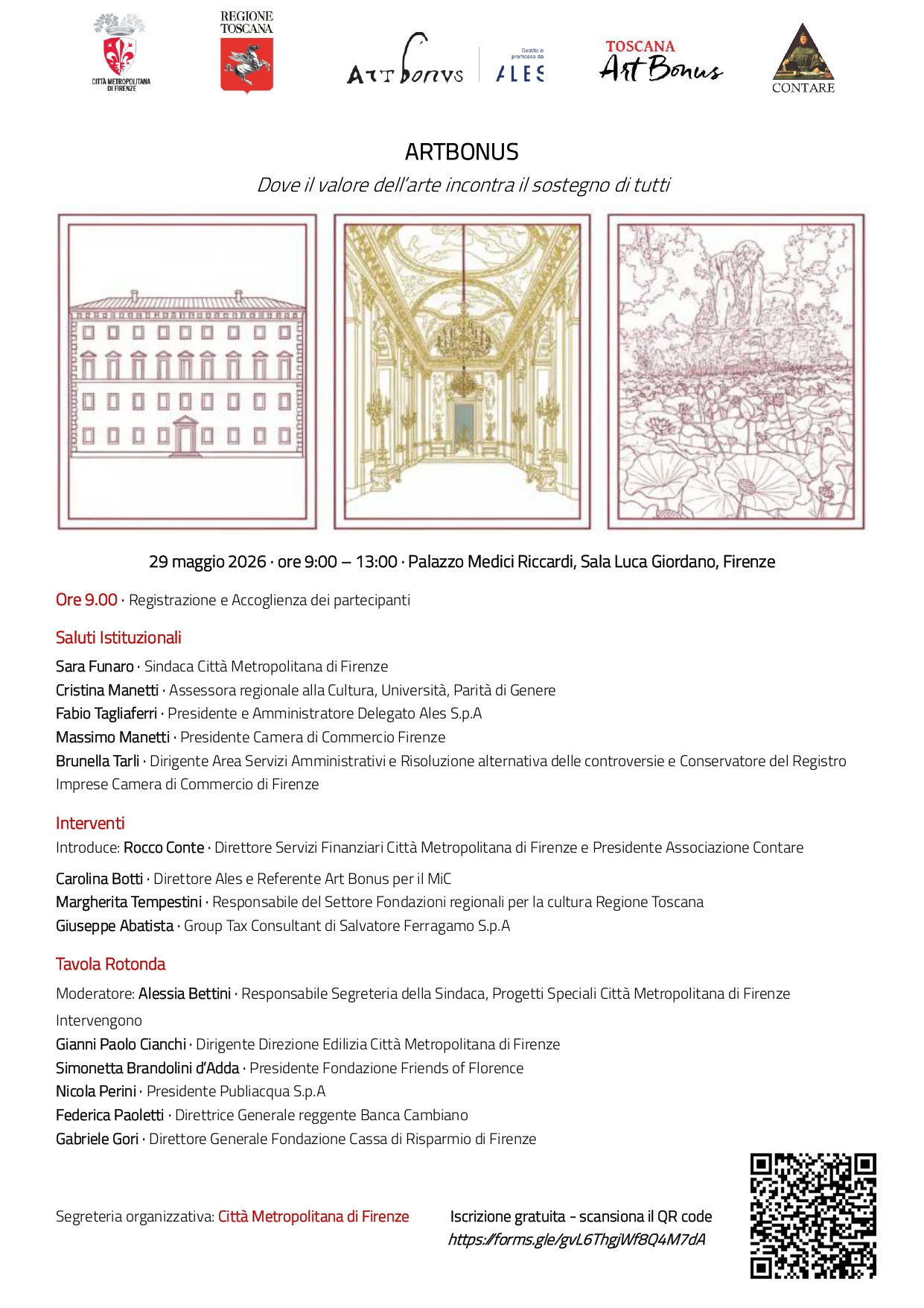2 Locandina Convegno Art Bonus 29 Maggio 2026 Palazzo Medici Riccardi
