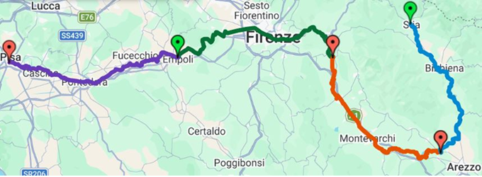 Percorso Pedal'Arno