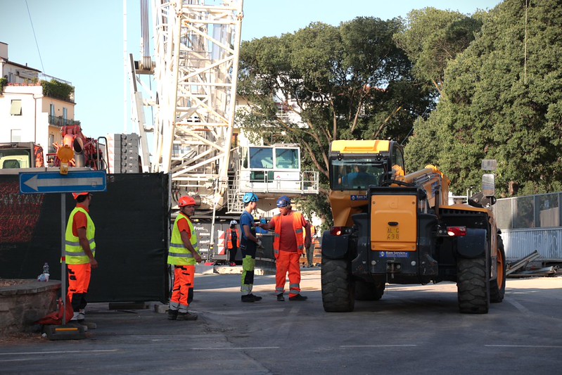 Lavori su Ponte al Pino (foto Antonello Serino - Met Ufficio Stampa)