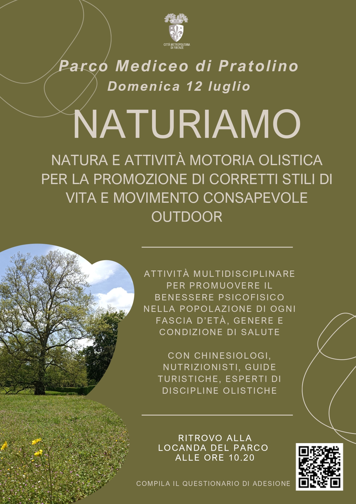 Locandina NaturiAMO Natura e Attività Motoria Olistica per la promozione di corretti stili di vita e movimento consapevole 