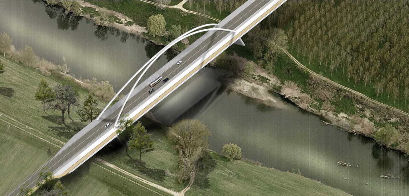 Rendering del ponte del progetto 'Città delle due rive'