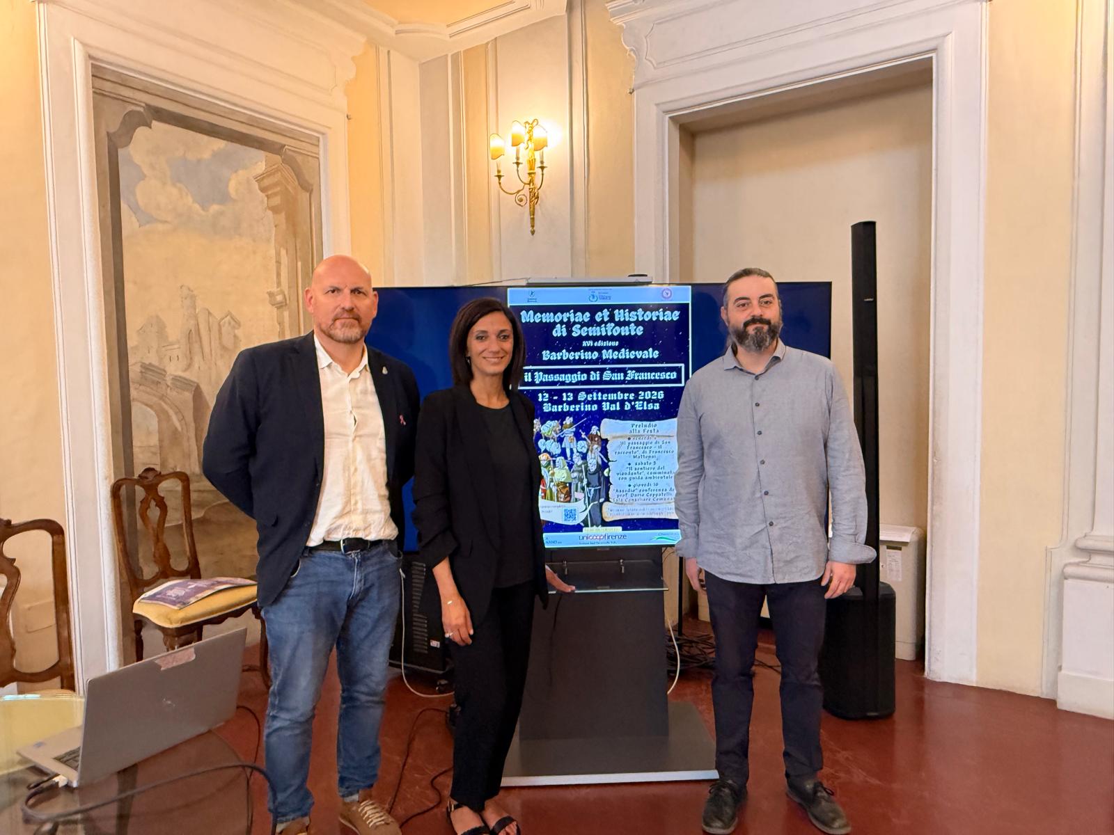 Un'immagine della conferenza stampa di presentazione (Fonte foto comunicato Comune di Barnerino Tavarnelle)