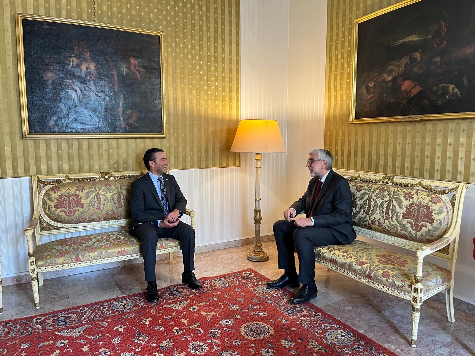 Visita del nuovo Console Generale degli USA, Joe Tordella (Fonte foto comunicato Prefettura di Pistoia)