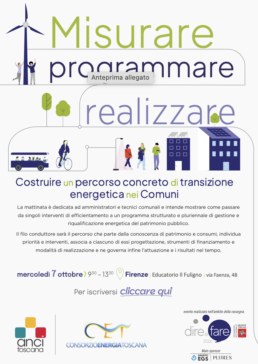 Anci Toscana: a Firenze una giornata dedicata alla transizione energetica nei Comuni