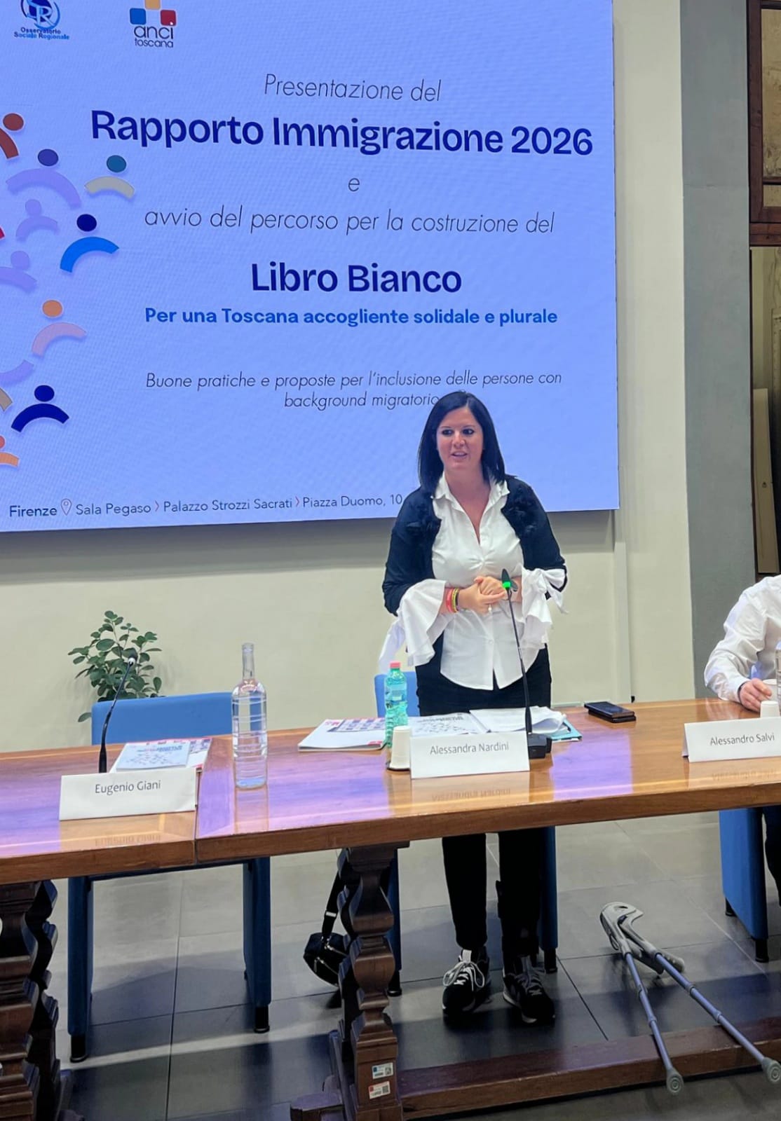 La presentazione del Rapporto Immagrazione e del percorso per la costruzione del Libro Bianco, con l'assessora Nardini - fonte foto comunicato stampa