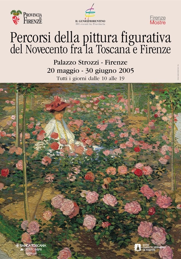 La locandina della mostra Percorsi della pittura figurativa del Novecento fra la Toscana e Firenze
