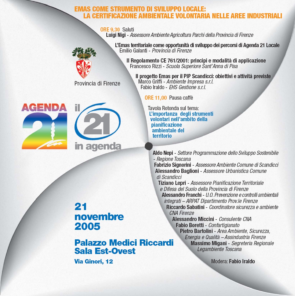 Il programma del convegno di novembre su Agenda 21