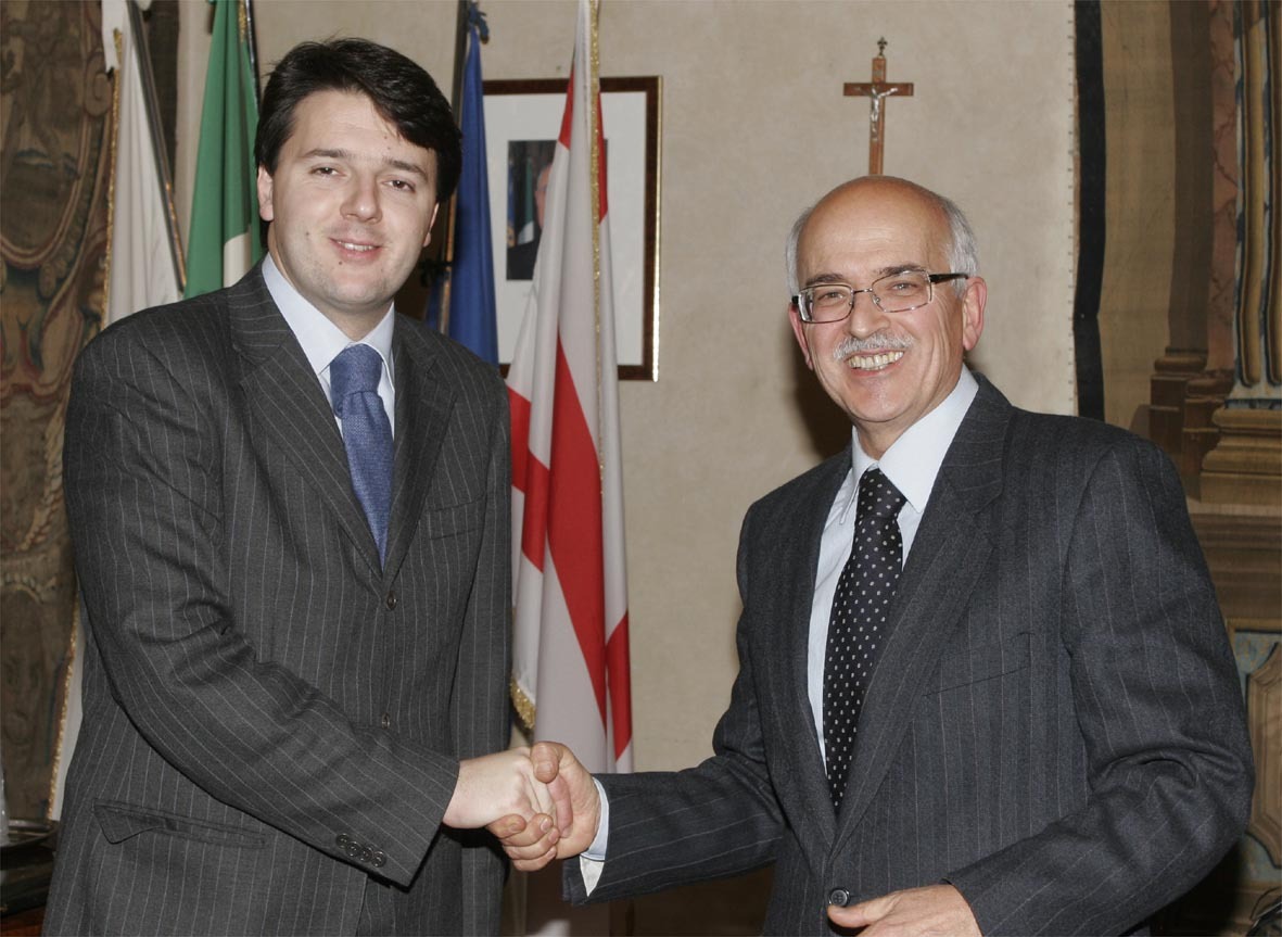Il presidente Renzi col Prefetto De Martino. Foto Torrini Fotogiornalismo.