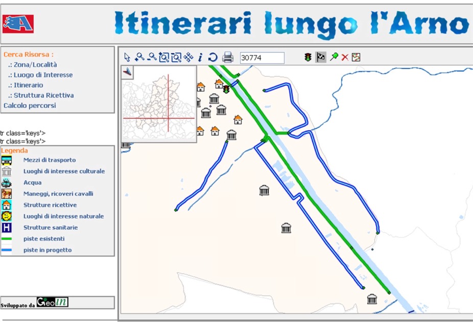 Nel sito della Provincia di Firenze itinerari ciclabili lungo l'Arno