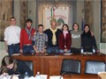 Il presidente del Consiglio provinciale Massimo Mattei (al centro) con alcuni degli eletti nel parlamento regionale degli studenti